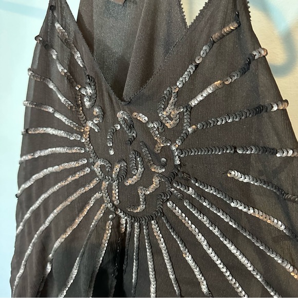 H&M Black Spaghetti Strap Camisole Sequined Blouse - Picture 8 of 8